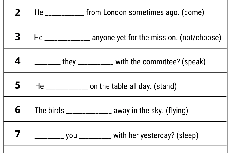 Simple Past Tense Exercise with Answer