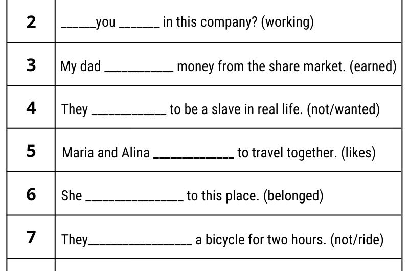 Simple Present Tense Exercise with Answer