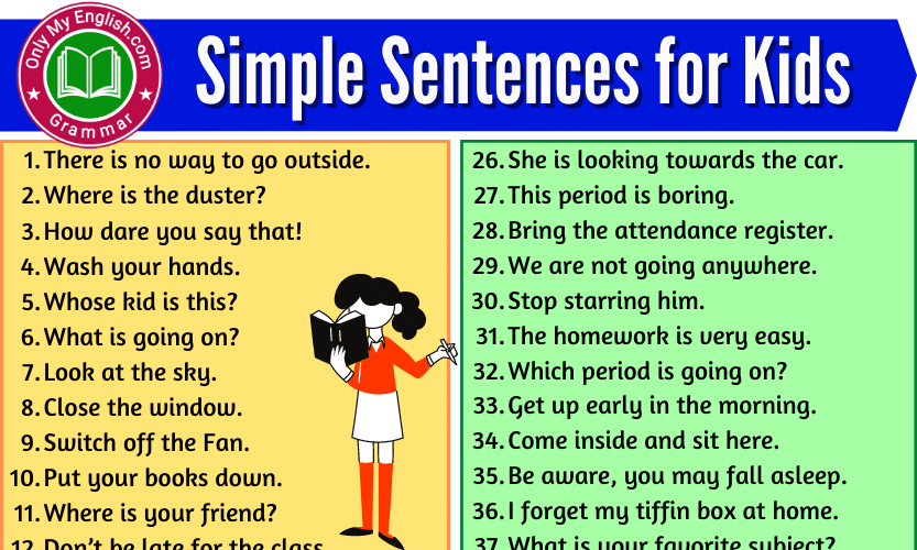 Easy Simple Sentences For Grade 1