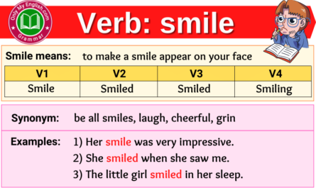 smile verb forms v1 v2 v3 past tense and past participle-min