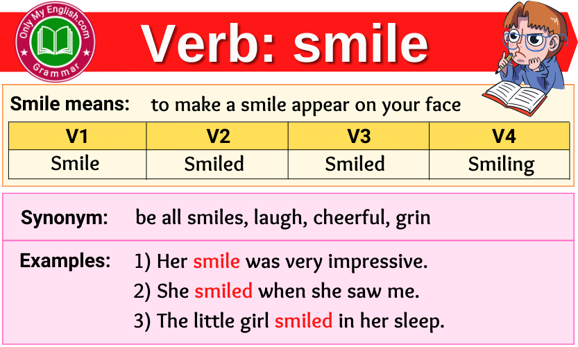 Smile Verb Example Sentence