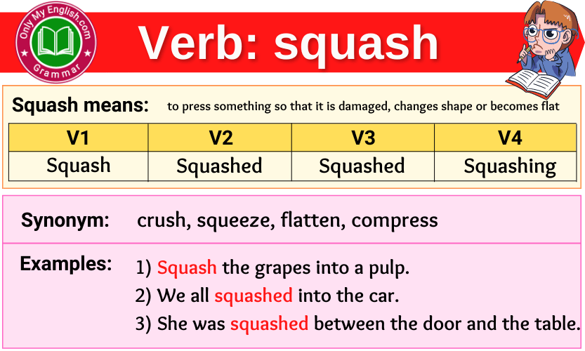 squash verb forms v1 v2 v3 past tense and past participle-min