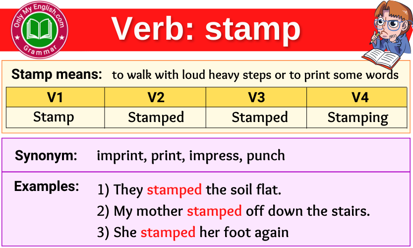 stamp verb forms v1 v2 v3 past tense and past participle-min