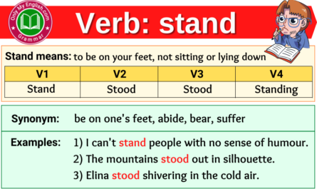 stand verb forms v1 v2 v3 past tense and past participle