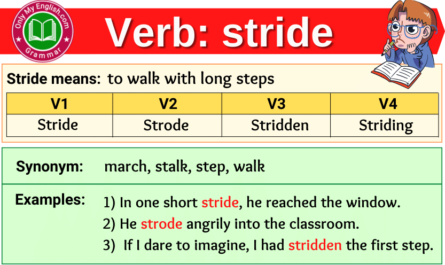 stride verb forms v1 v2 v3 past tense and past participle-min