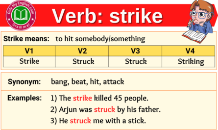 strike verb forms v1 v2 v3 past tense and past participle