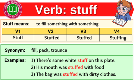 stuff verb forms v1 v2 v3 past tense and past participle