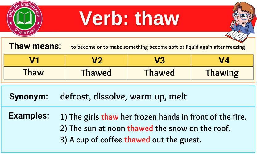 thaw-verb-forms-past-tense-past-participle-v1v2v3-onlymyenglish