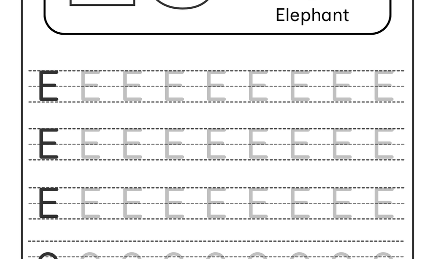 Letter E Tracing Worksheets