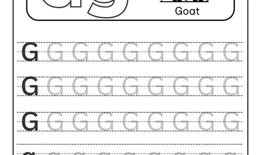 Letter G Tracing Worksheets
