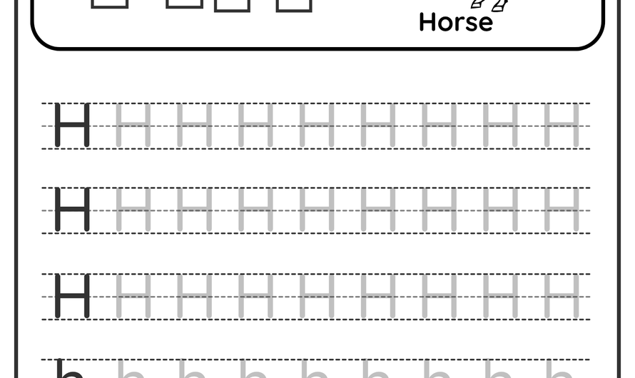 Letter H Tracing Worksheets