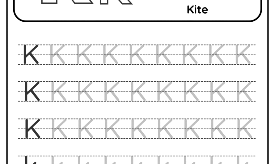 Letter K Tracing Worksheets