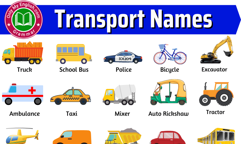 Transport Names List Means Of Transport Name Onlymyenglish