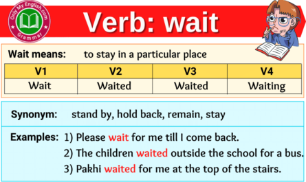wait verb forms v1 v2 v3 past tense and past participle