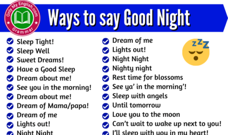 ways to say good night