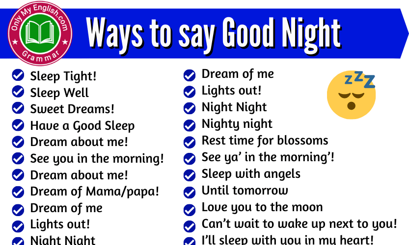 50+ Interesting Ways to Say Good Night » OnlyMyEnglish