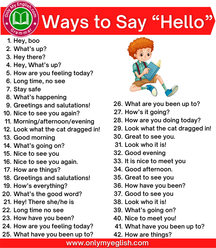 Different Ways To Say Hello Onlymyenglish