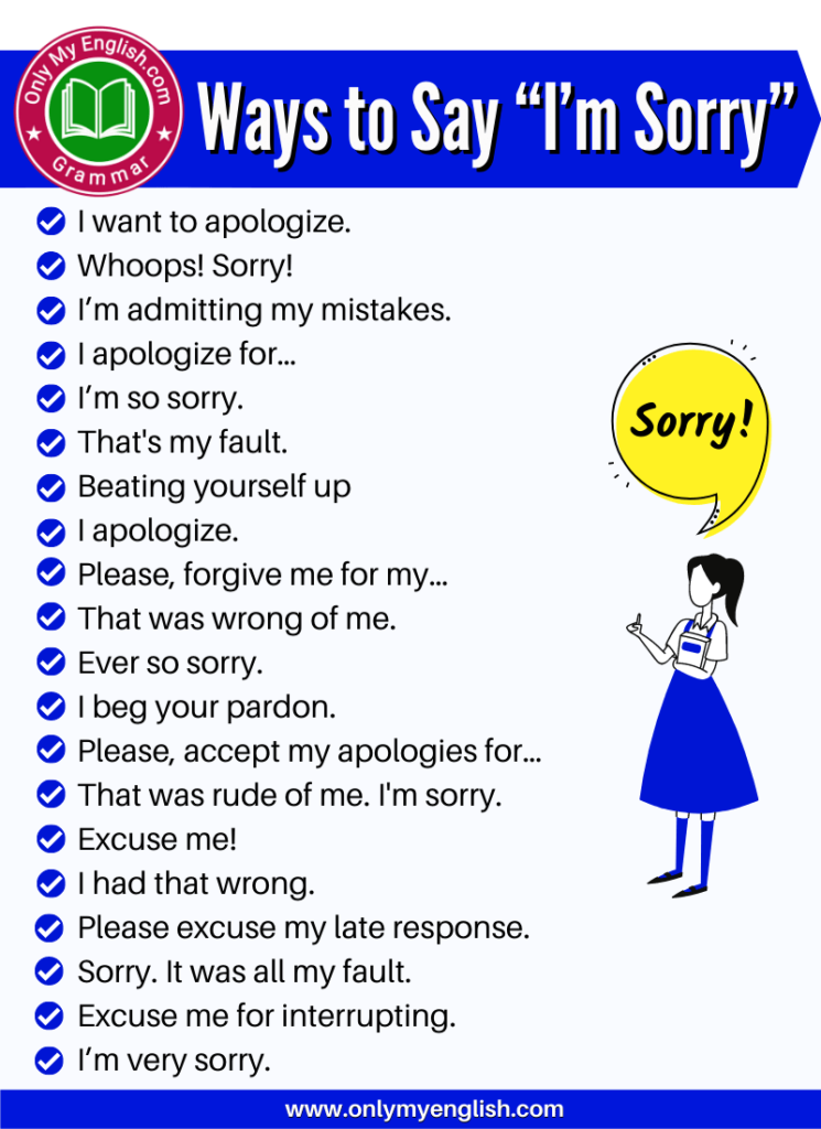 ways to say i am sorry