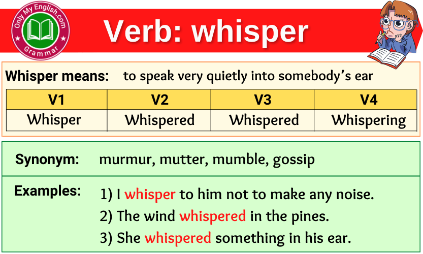whisper verb forms v1 v2 v3 past tense and past participle-min