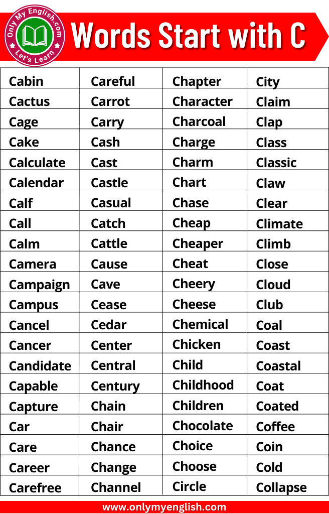 300 Words That Start With C Words Starting With C