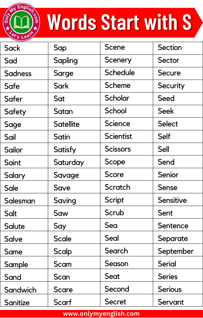 Words That Start With S 