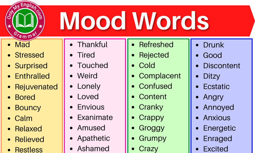 List Of Mood Words With Definitions