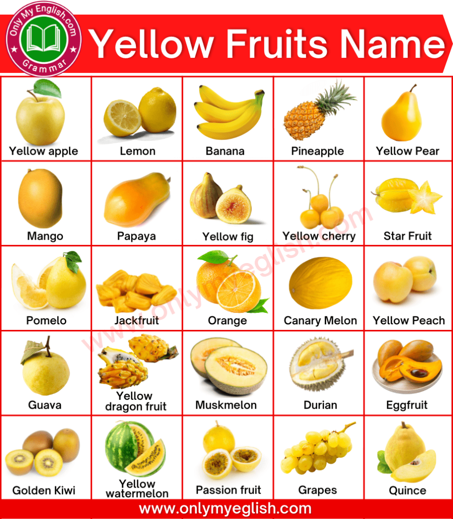 yellow fruits name