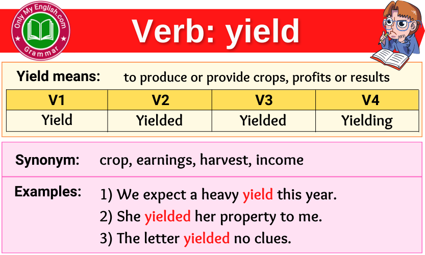 Past Participle Of Verb Yield